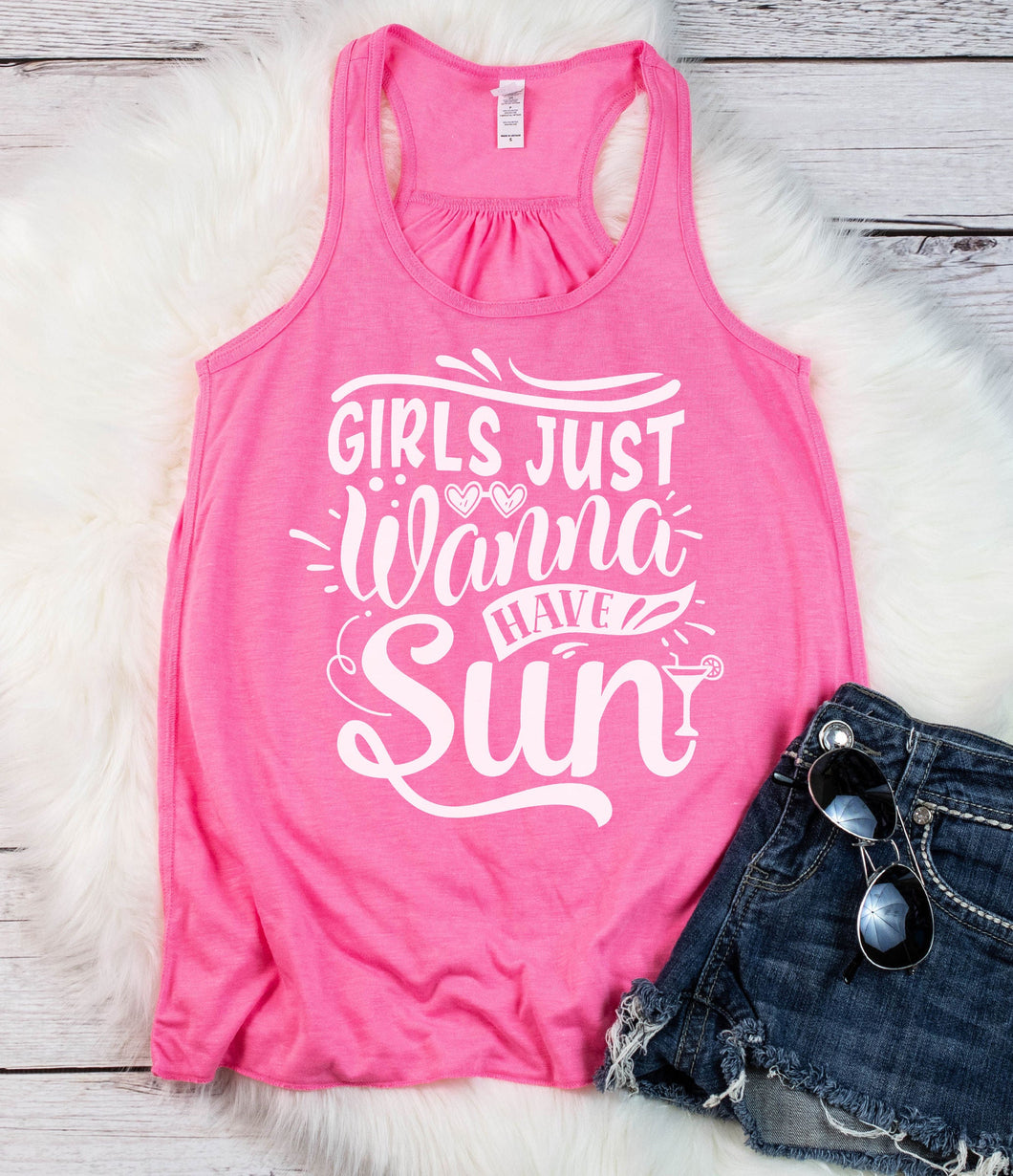 Girls Just Wanna Have Sun Graphic Tank