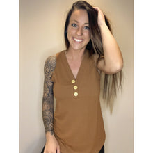Load image into Gallery viewer, Light Brown Tank Top With Buttons
