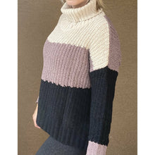 Load image into Gallery viewer, Brown Color Block Sweater