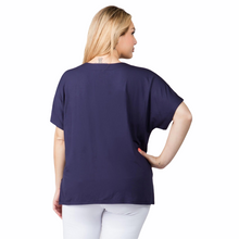 Load image into Gallery viewer, Short Sleeve Top Plus Size - Navy