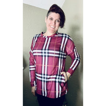 Load image into Gallery viewer, Plaid Pocket Long Sleeve - Wine