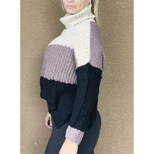 Load image into Gallery viewer, Brown Color Block Sweater