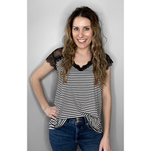 Load image into Gallery viewer, Stripe Lace Short Sleeve