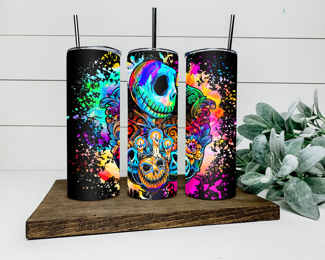 Paint Splash Skeleton Tumbler