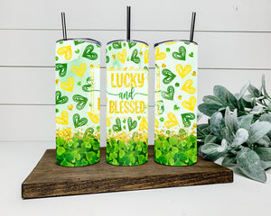 Lucky and Blessed Shamrock Tumbler