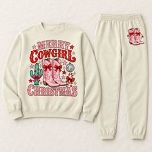 Load image into Gallery viewer, Merry Cowgirl Christmas Sweat Set