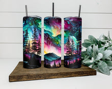 Load image into Gallery viewer, Mountain Northern Lights Tumbler