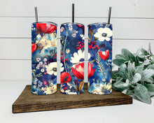 Load image into Gallery viewer, Patriotic Flowers Tumbler