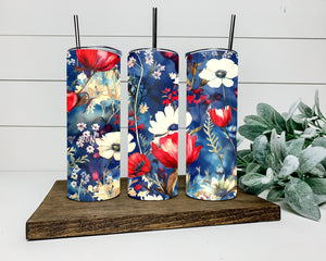 Patriotic Flowers Tumbler
