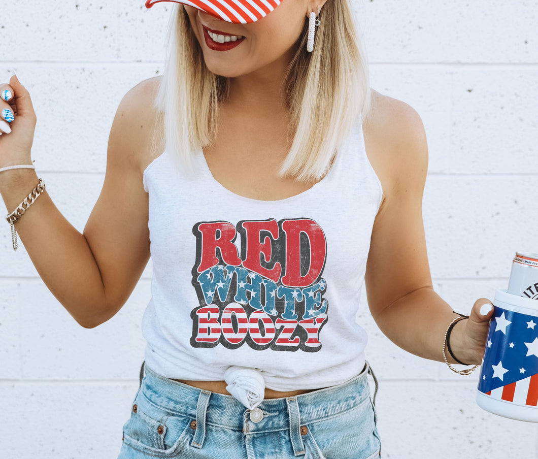 Red White Boozy Graphic Tee