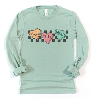 Tacos Tequila Conversation Hearts Graphic Tee