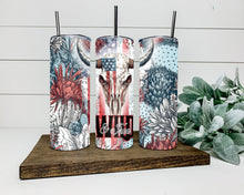 Load image into Gallery viewer, Wild and Free Cow Skull Tumbler