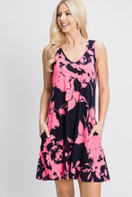 Load image into Gallery viewer, Heimish Full Size Floral V-Neck Tank Dress with Pockets