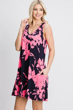 Load image into Gallery viewer, Heimish Full Size Floral V-Neck Tank Dress with Pockets