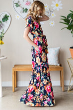 Load image into Gallery viewer, Heimish Full Size Floral Surplice Tie Waist Maxi Dress