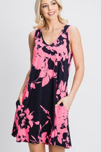 Load image into Gallery viewer, Heimish Full Size Floral V-Neck Tank Dress with Pockets