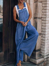 Load image into Gallery viewer, Wide Leg Denim Overalls