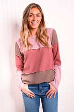Load image into Gallery viewer, Heimish Full Size Color Block Exposed Seam Waffle-Knit Top