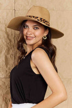 Load image into Gallery viewer, Fame Wild One Leopard Ribbon Straw Hat