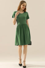 Load image into Gallery viewer, Ninexis Full Size Round Neck Ruched Dress with Pockets