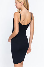 Load image into Gallery viewer, ACTIVE BASIC V-Neck Lace Trim Ribbed Seamless Cami Dress