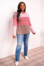 Load image into Gallery viewer, Heimish Full Size Color Block Exposed Seam Waffle-Knit Top