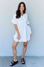 Load image into Gallery viewer, Ninexis Out Of Time Full Size Ruffle Hem Dress with Drawstring Waistband in White