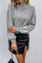 Load image into Gallery viewer, Pearl Dropped Shoulder Ribbed Trim Sweater