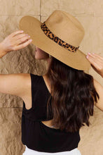 Load image into Gallery viewer, Fame Wild One Leopard Ribbon Straw Hat