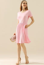Load image into Gallery viewer, Ninexis Full Size Round Neck Ruched Dress with Pockets